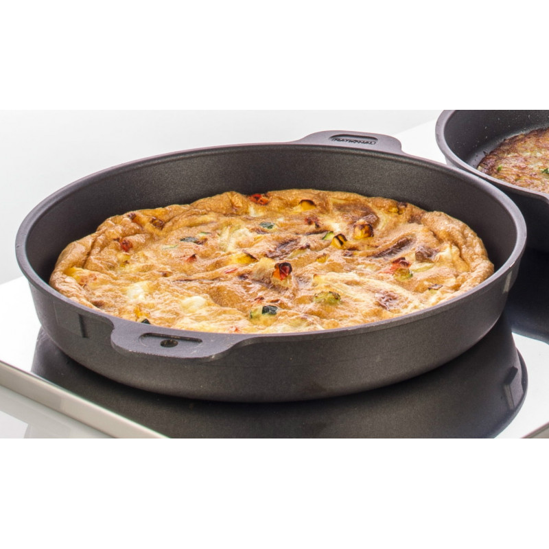 Lot De 2 Plaques De Cuisson Noires Antiadhésives - Moyenne (33 Cm) Et Petite (32 Cm) - Allant Au Four Et Lave-vaisselle